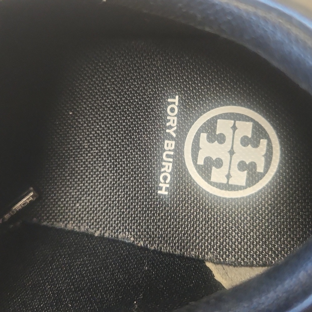 NWOB Tory Burch Vintage Nylon Sneakers/Gym Shoes, Black/Tan, Women's Size 8 - Picture 9 of 12